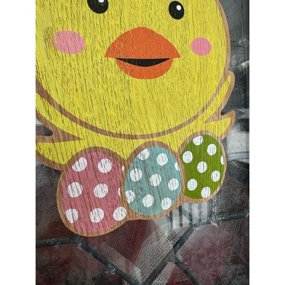 Easter Hanging Chick Sign Spring Chicken Wall Front Door Porch Decor - Picture 3 of 5